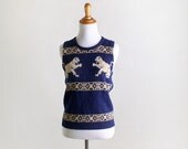 Vintage Tiger Sweater Vest - Twin Cubs - Small