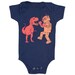 Dinosaur vs Robot Onesie - Baby Infant One Piece Funny Awesome SciFi Geek Trex Boxing Dino Monster Battle Bodysuit Romper Navy Blue Jumper