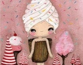 Cupcake Print Candy Ice Cream Pink Cake Girl  Wall Art 6 x 8---One Sweet Day