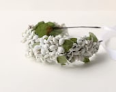 Bridal hair crown, Flower crown, Wedding head piece, floral head piece - OLEANDER