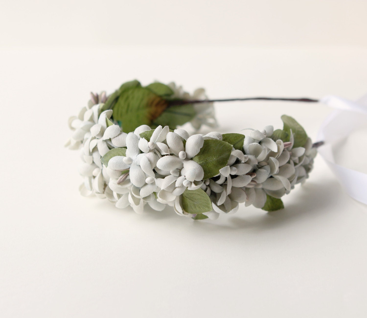 Bridal hair crown, Flower crown, Wedding head piece, floral head piece - OLEANDER
