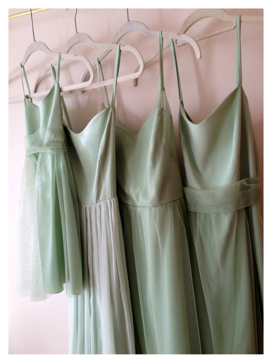 Sample Sale: Sage green Sweetheart Neckline Bridesmaid Party Dress Silk Chiffon