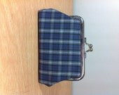 Dress Shirt Pouch - navy blue / white plaid