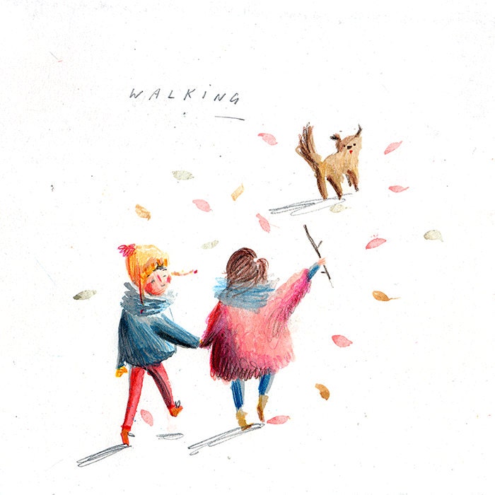 Walking - original illustration
