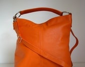 Leather Bag,Handbag, Leather Purse, Messenger Bag, orange