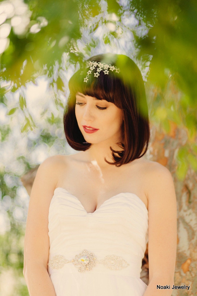 Starry night bridal halo -- made-to-order star crown tiara