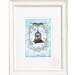Bird cage Art Print, Giclee, French Vintage, Ornate Frame, Blue, Romantic, collage art print