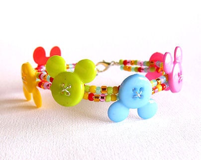 Disney Cruise Disney World Mickey Mouse Mickey Ears Button Bracelet
