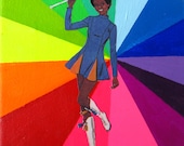 Rainbow Collage // Baton Girl // Fluorescent Bright Home Decor