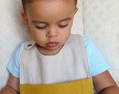 Embroidered Linen Pocket Bib