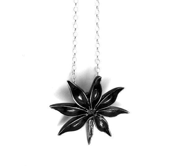 Star Anise Spice Silver Necklace