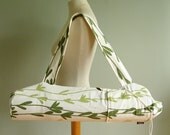 Yoga Mat Bag - Modern Vines in Green and Brown