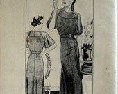 Vintage 1930s Yoked Dress Pattern Anne Adams 4294 Bust 32 Factory Folded