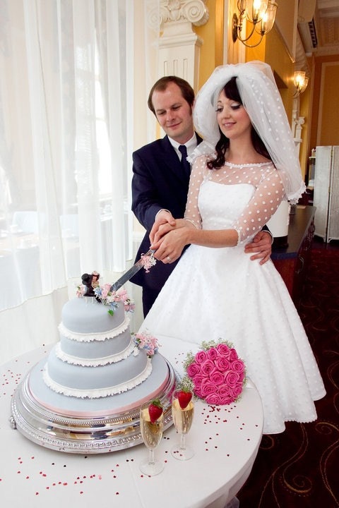 Polka Dot Wedding Gown Retro 1950s style bridal gown