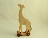 large wooden giraffe push toy