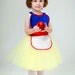 Childrens apron for girls Snow White tutu apron Princess childrens full apron birthday kids apron  gift