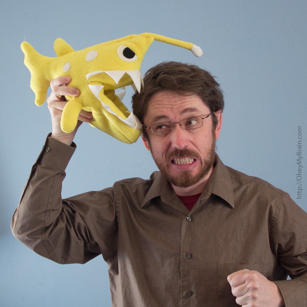 Small Angler Fish Plush - Yellow