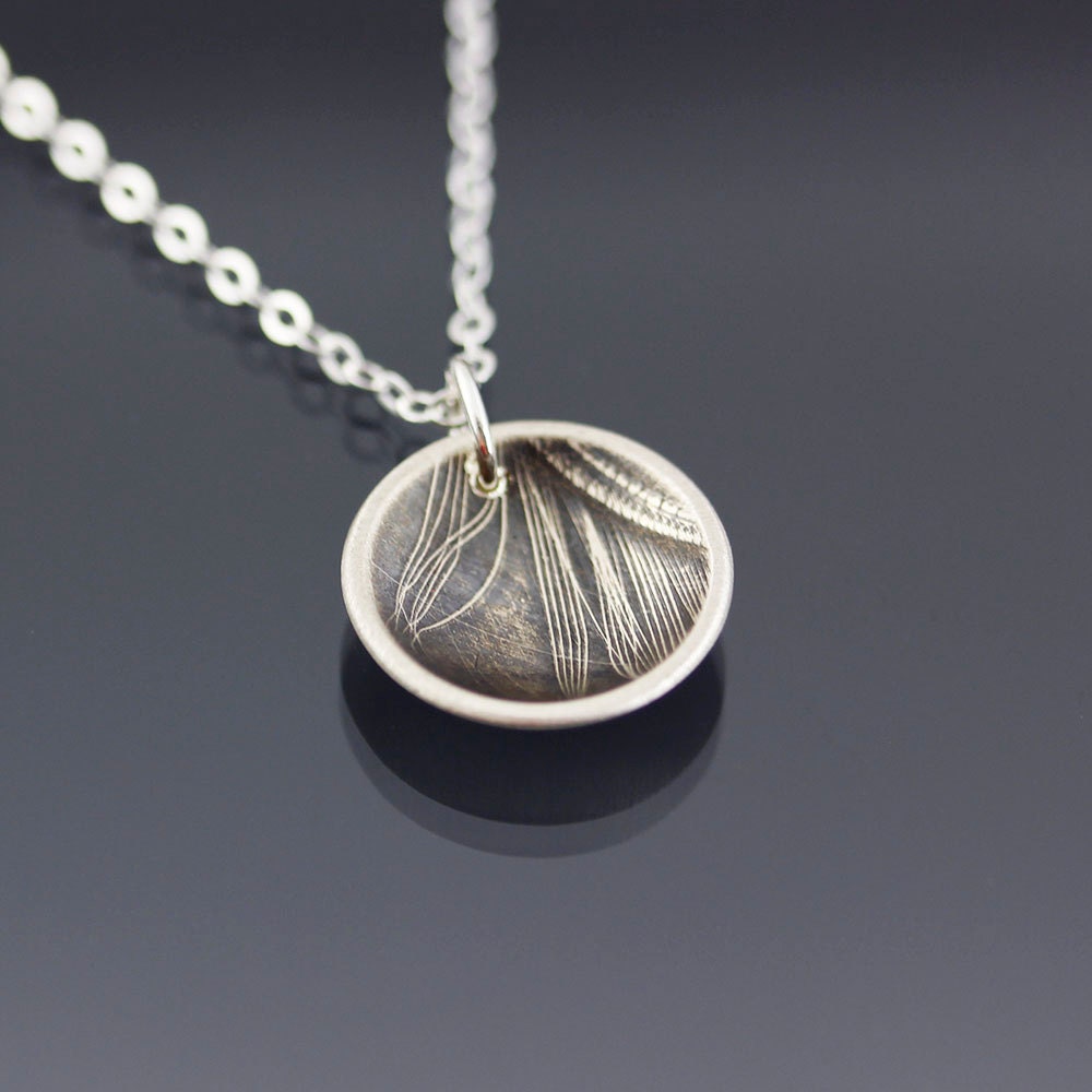 Feather Fragment Necklace -  Sterling Silver Pendant