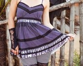 SPARROW MINI DRESS - Tunic Babydoll Lolita Rockabilly Pinup Doll Dot - Black white Polkadot - Size xs/s Sp-Pd-1