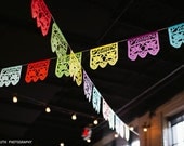 Wedding garland Papel Picado AMOR Banners, Custom Color