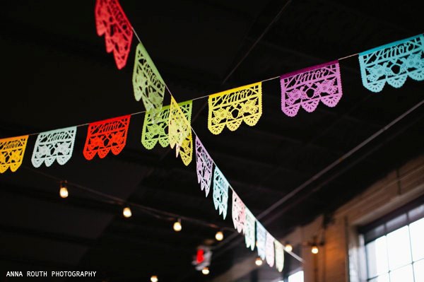 Wedding garland Papel Picado AMOR Banners, Custom Color