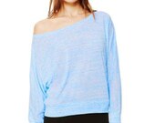 Rhinestone Bride, Maid of Honor, Bridesmaid Bella Off Shoulder Long Sleeve Tee