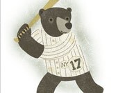 Baseball Bear - 8x10 Print