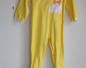 Vintage Sunshine Yellow Bow Tie Kitty Jammies