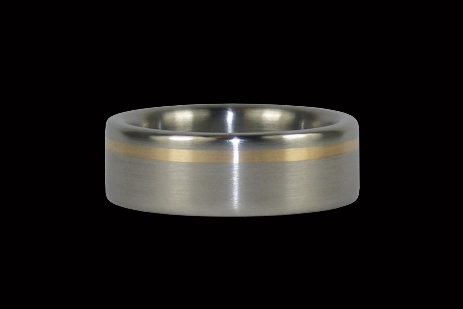 Hawaii Titanium Ring Yellow Gold Inlay Titanium RIng