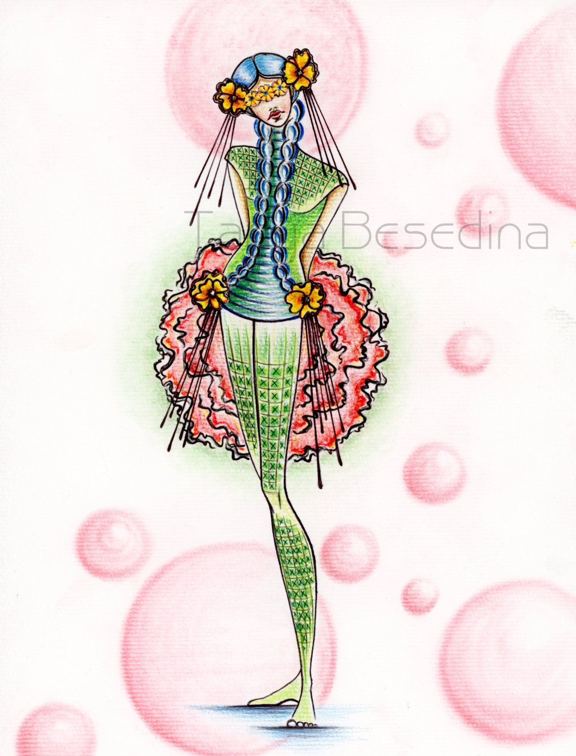 Light Dreams  Print from my original illustration 8x10 by Tanya Besedina