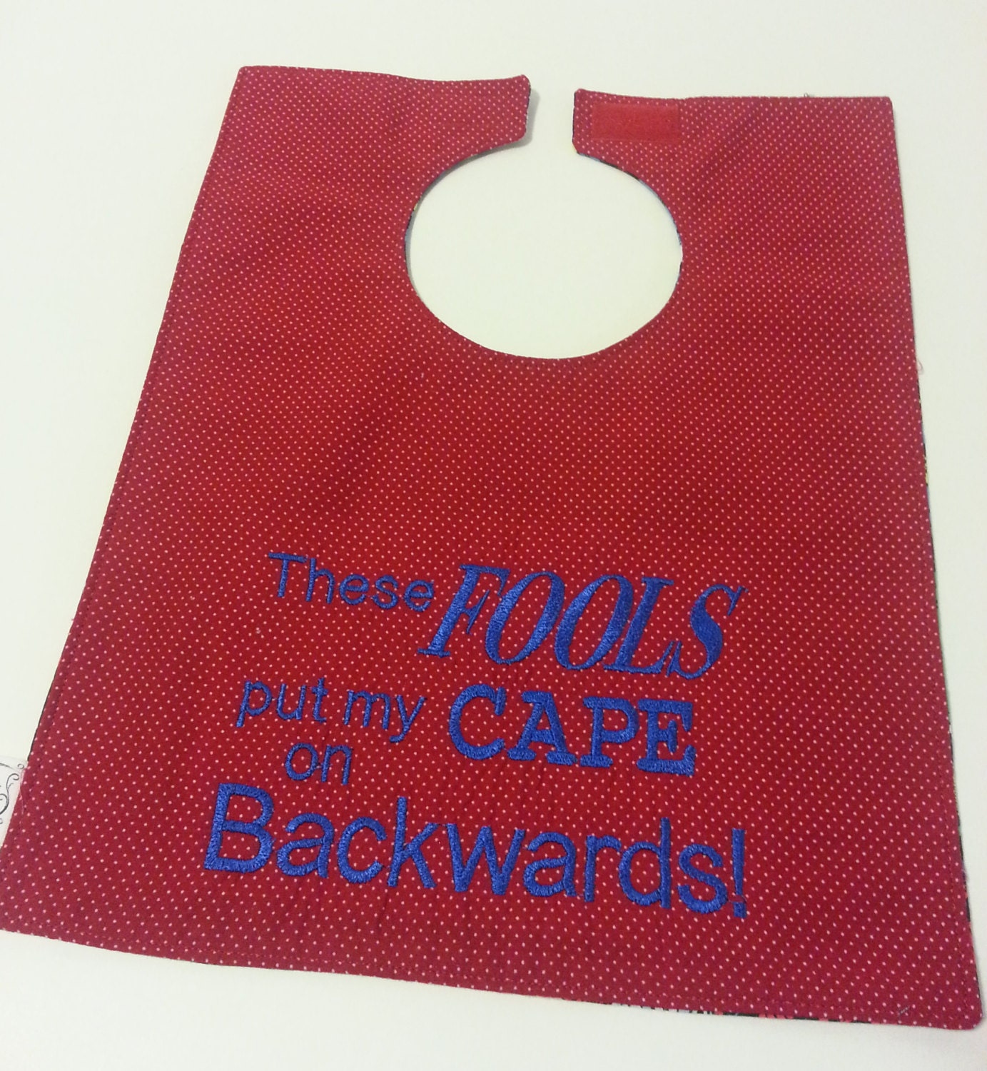 These Fools Put My Cape On Backwards Reversible Super Heroes Baby Bib Avengers