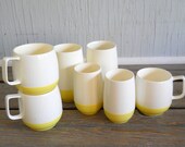 Vintage Yellow Bopp Decker Vacron Tumber Glass Mug Set