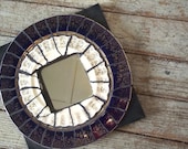 Broken China Mosaic Mirror - Vintage Upcycled Vintage Cobalt or Berry - Choice of Color