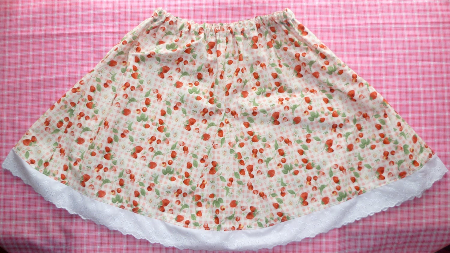 Country Fair Flared Skirt with broiderie anglais trim - UK size 4 6 8 10