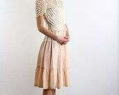 Vintage Pink Slip . Taffeta Skirt . Tea Length . Mid Century . 1950s . Size Small