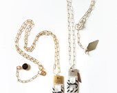 The Lola Original Art Necklace: Cevron and Ink