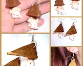 Silent Hill Pyramid Head Earrings Hand sculpted one of a kind cute mini pyramid head dangle