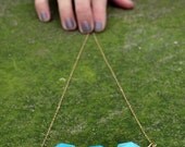 Faceted Turquoise and Gold Bead Necklace