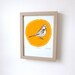 Spring Little Bird Sparrow Art Screen Print Limited Edition Signed Screenprint
