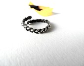Braided sterling silver ring Modern Adjustable ring Spring