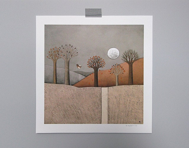 the exquisite melancholy // archival 8x8 fine art print from my original landscape painting // by natasha newton