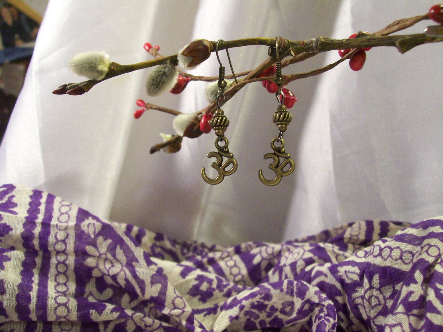 Om Earrings Tolerance and Patience Mantra Prayer