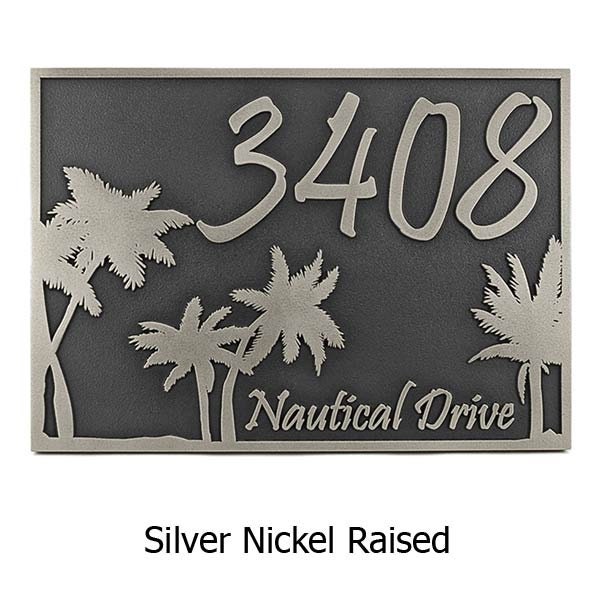 Palm Tree Custom Address Plaque Home Numbers or Welcome and Name Sign Tropical Islands 17x12 inches