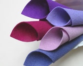 100% Wool Felt Fabric - The Purples Color Story - 8 x 12 Merino Wool Felt Sheets