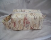 Box bag, small knitting project bag, zippered bag for toiletries or cosmetics, toy tote bag