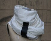 Studio SALE/Mens White Linen Scarves/ Women's White Scarves/Leather Scarves/Summer Scarves