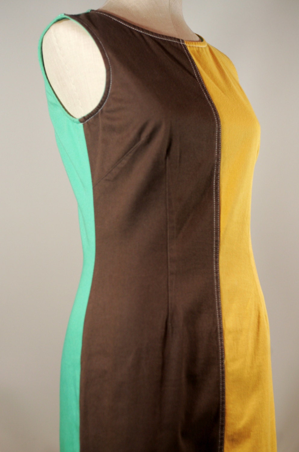 Early 90s Moschino Mini Dress / Green Red Yellow Brown / Jean