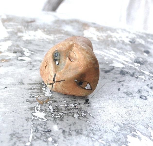 Yellow Beach Stone Animal