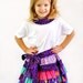 Little Girls Outfit - Ruffled Skirt and Shirt - Purple