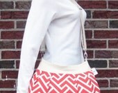 Little Sophisticate Purse in Cloud9's Zigzags in Coral, Organic and Recycled Fabric